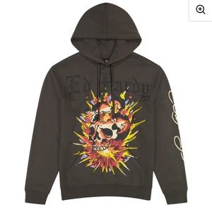 NWT Exploding Skull Charcoal Pullover Hoodie